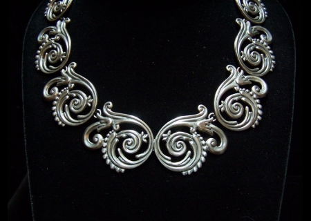 Margot de Taxco #5551 Vintage Mexican Silver Necklace
